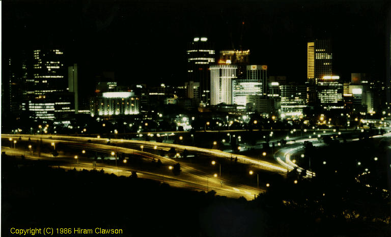 Perth, Australia, by night.